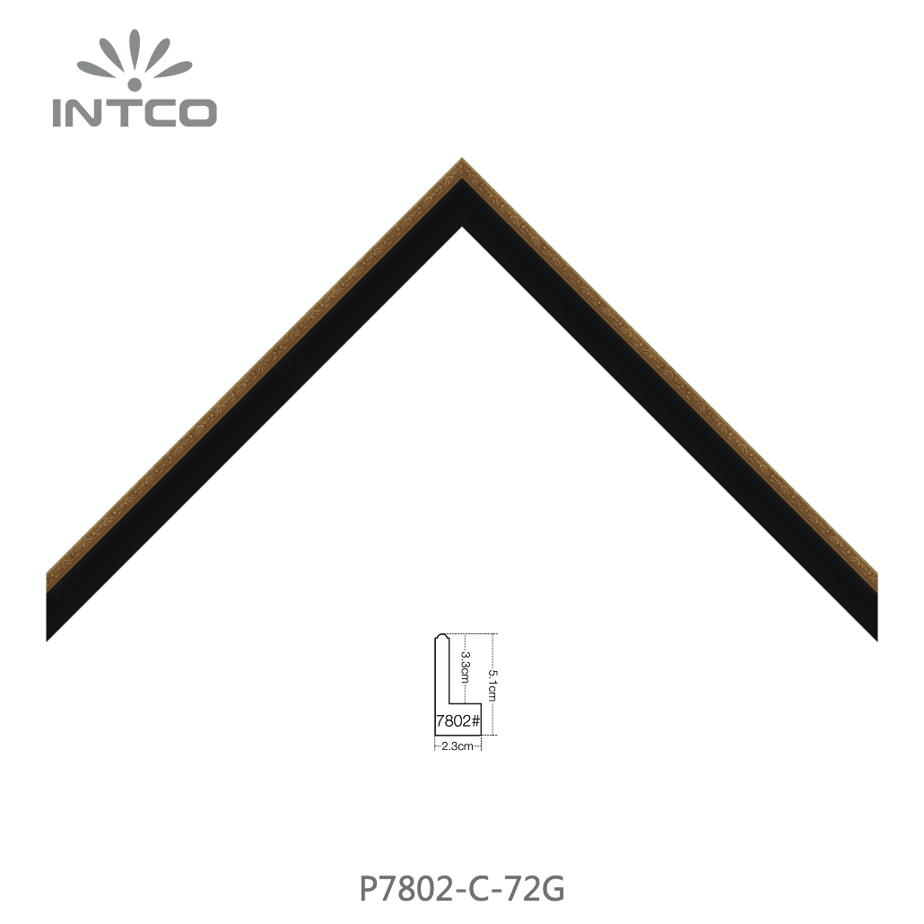 P7802-C-72G — 2.3cm Gold PS Bilderrahmenleiste