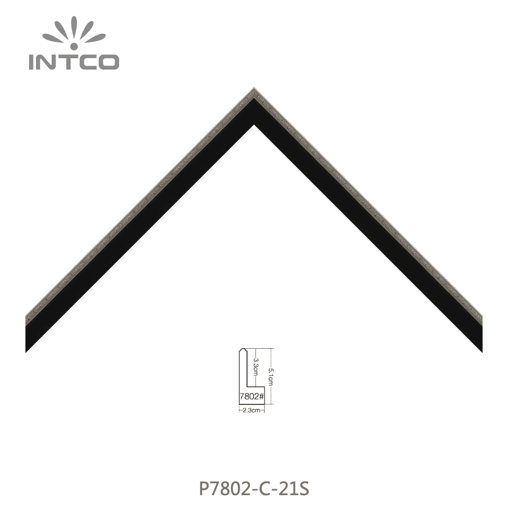 P7802-C-21S — 2.3cm Silber PS Bilderrahmenleiste