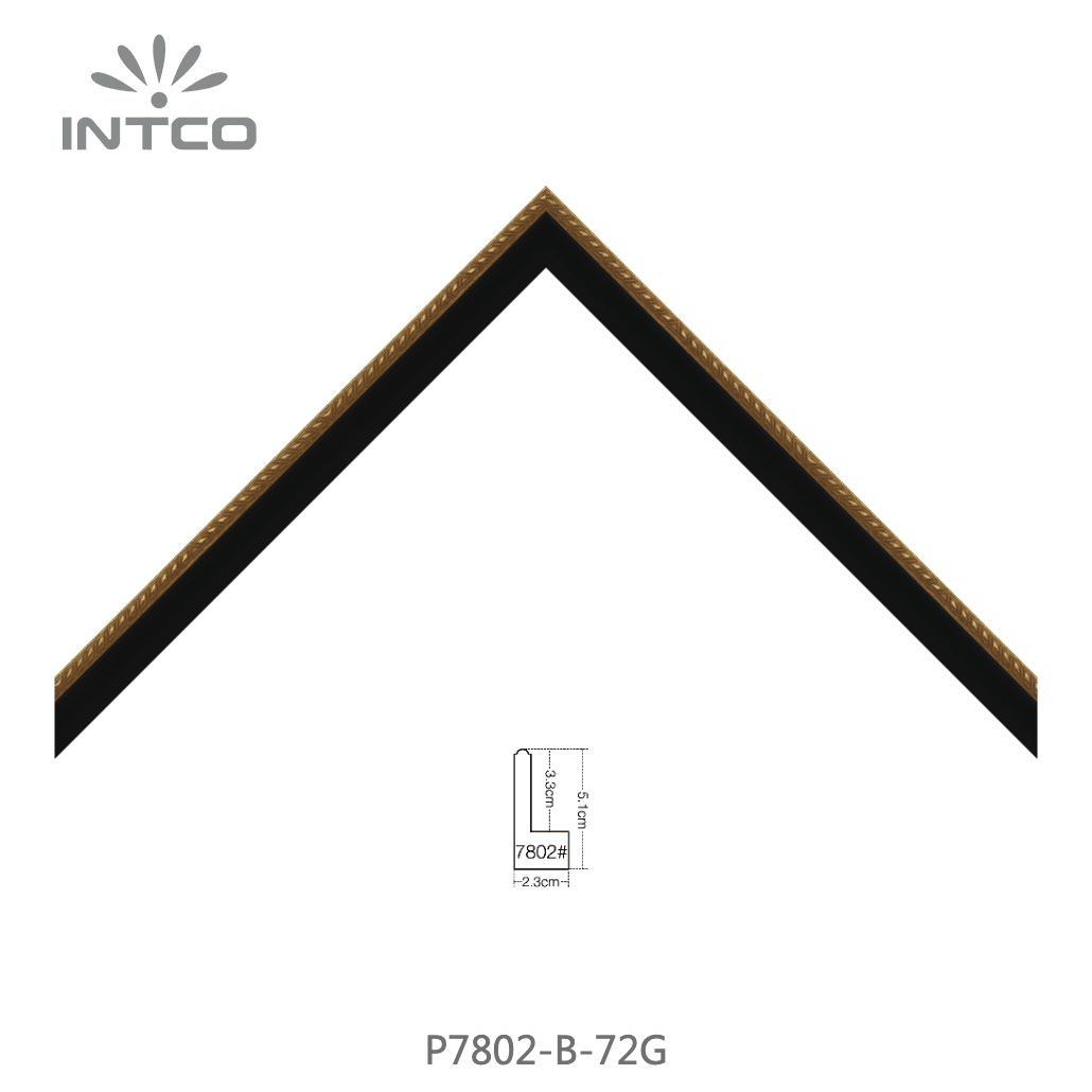 P7802-B-72G — 2.3cm Dourado PS Moldura para Quadro