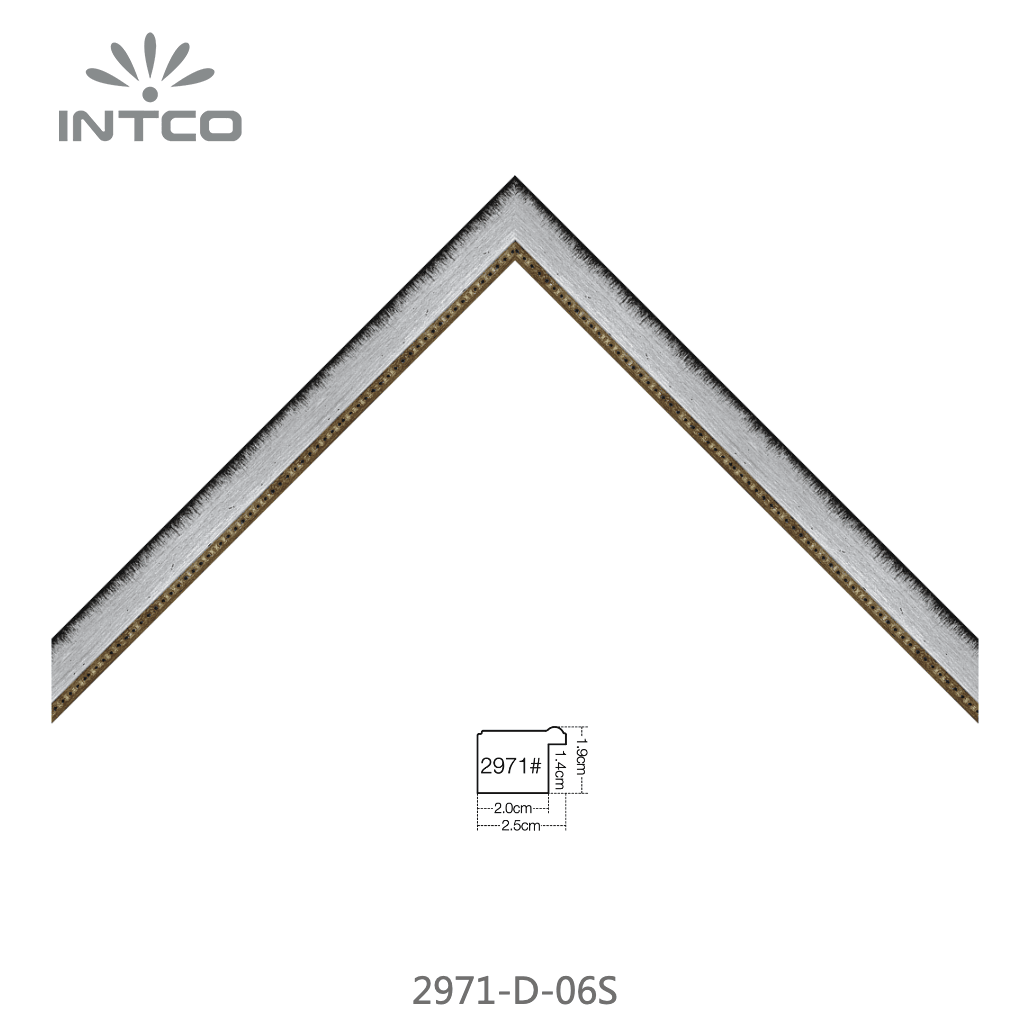 2971-D-06S — 2.54cm Prateado PS Moldura para Quadro