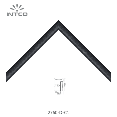 2760-D-C1 — 2.55cm Schwarz PS Bilderrahmenleiste