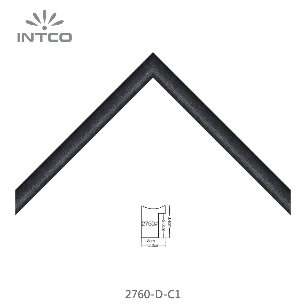 2760-D-C1 — 2.55cm Schwarz PS Bilderrahmenleiste