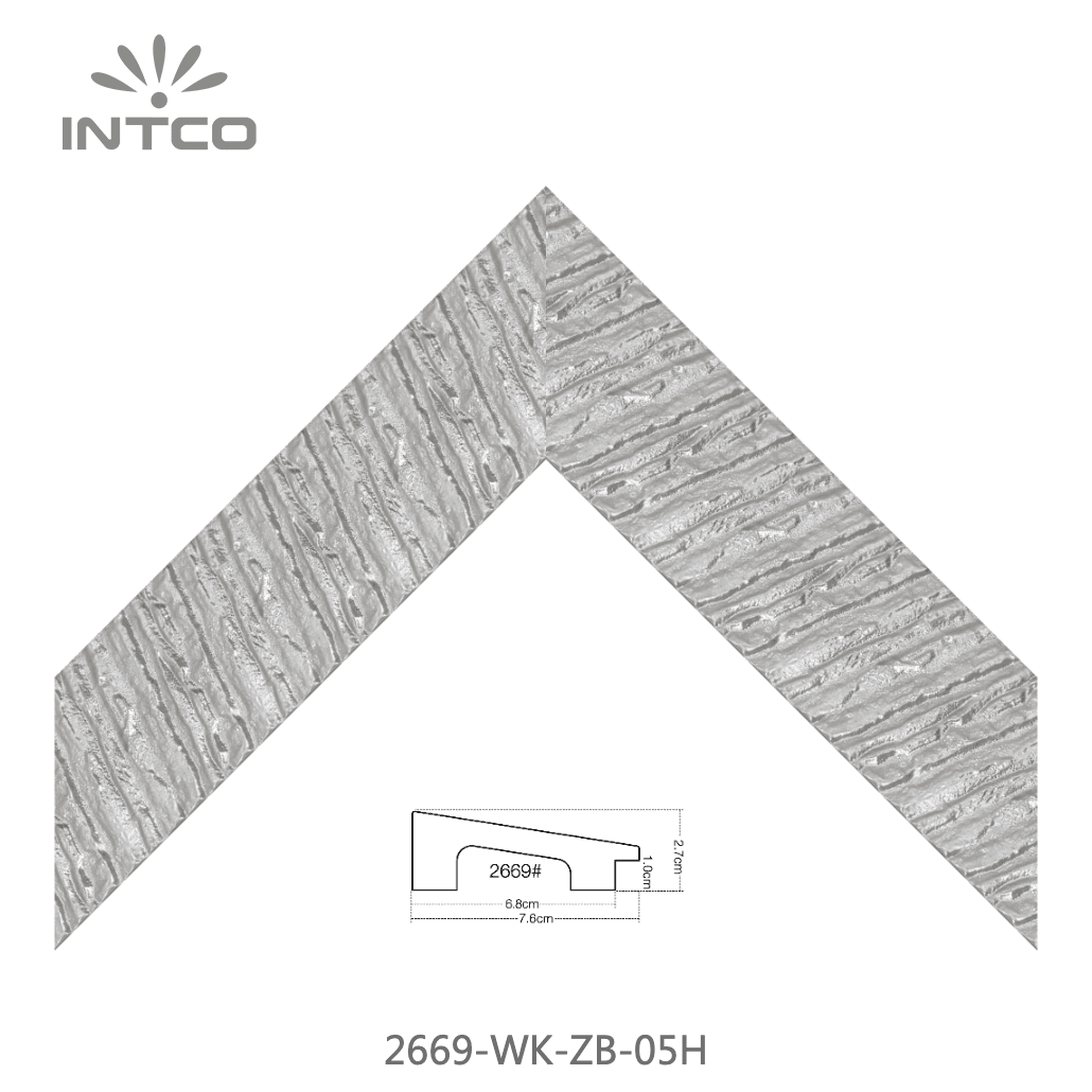 2669-WK-ZB-05H — 7.63cm Silber PS Bilderrahmenleiste