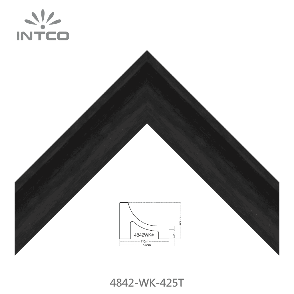 4842-WK-425T — 7.59cm Preto PS Moldura para Quadro