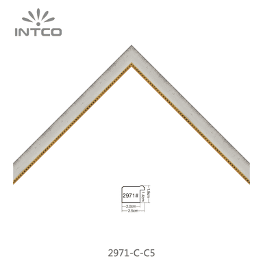 2971-C-C5 — 2.54cm ホワイト PS ピクチャーフレーム・モールディング