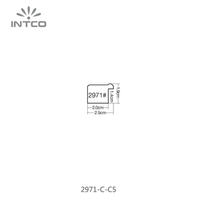 2971-C-C5 — 2.54cm ホワイト PS ピクチャーフレーム・モールディング