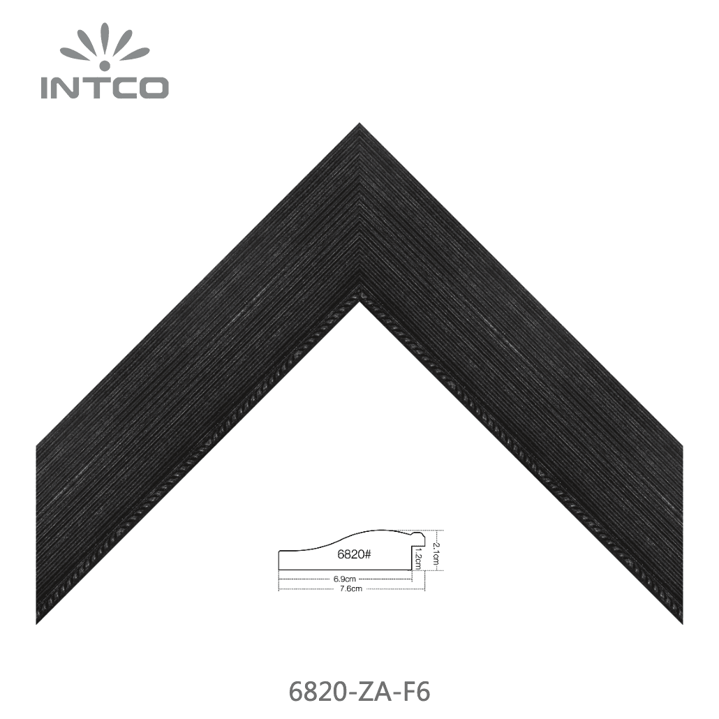 6820-ZA-F6 — 7.62cm Preto PS Moldura para Quadro