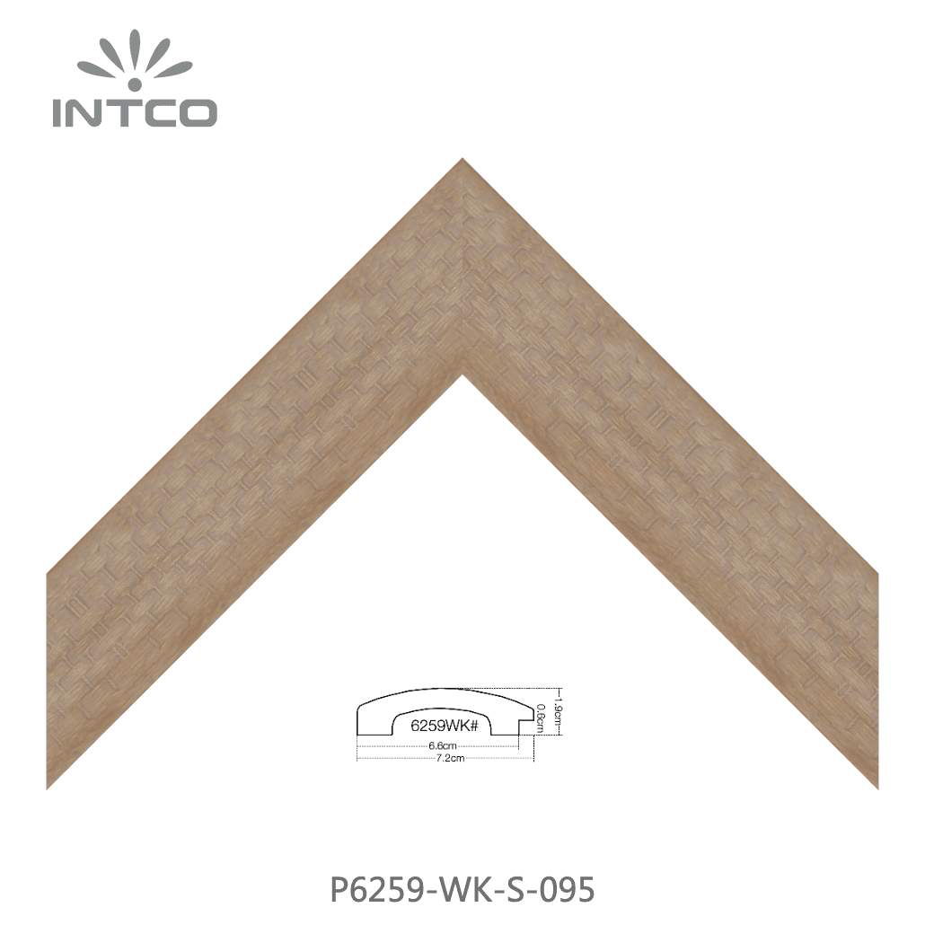 P6259-WK-S-095 — 7.1cm Natur PS Bilderrahmenleiste
