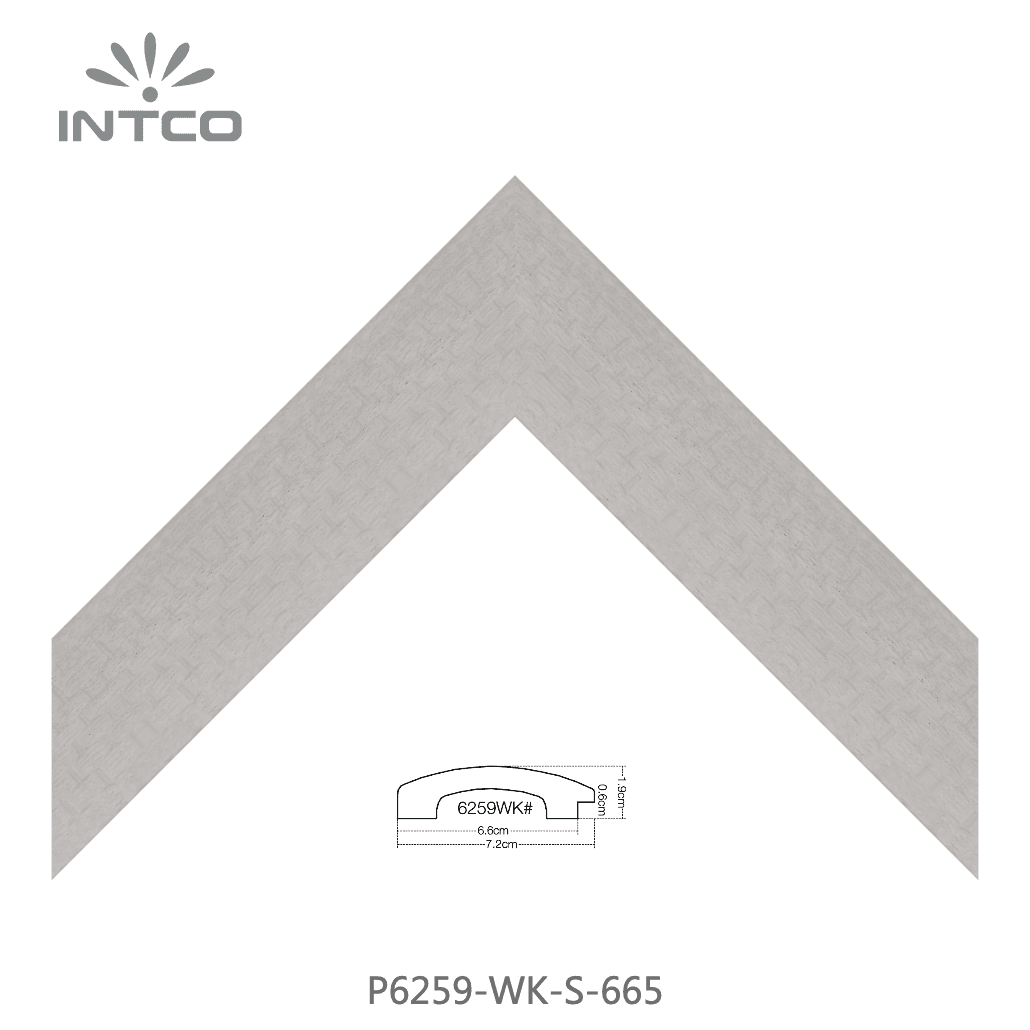 P6259-WK-S-665 — 7.1cm ホワイト PS ピクチャーフレーム・モールディング