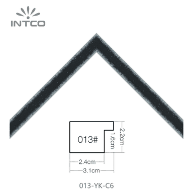 013-YK-C6 — 3.07cm Black PS Picture Frame Moulding