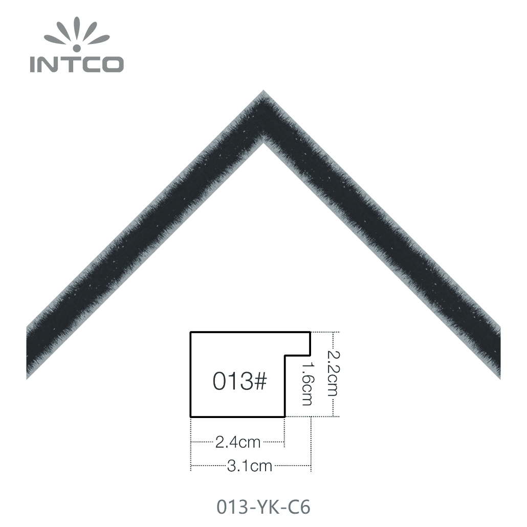 013-YK-C6 — 3.07cm Black PS Picture Frame Moulding