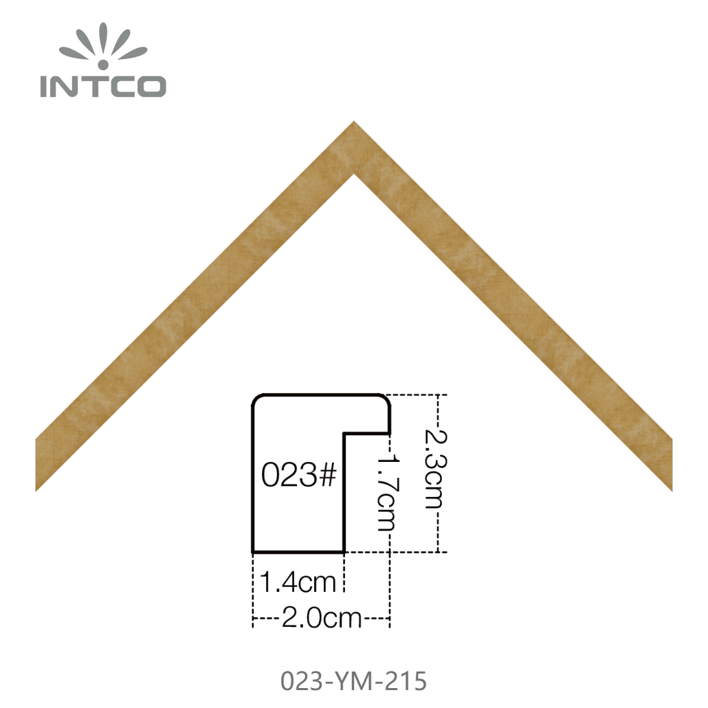 023-YM-215 — 1.95cm Dourado PS Moldura para Quadro
