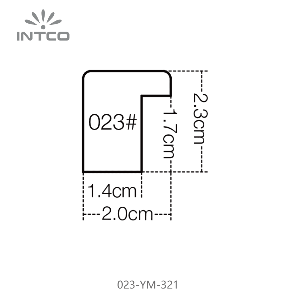023-YM-321 — 1.95cm Argenté PS Baguette d'Encadrement