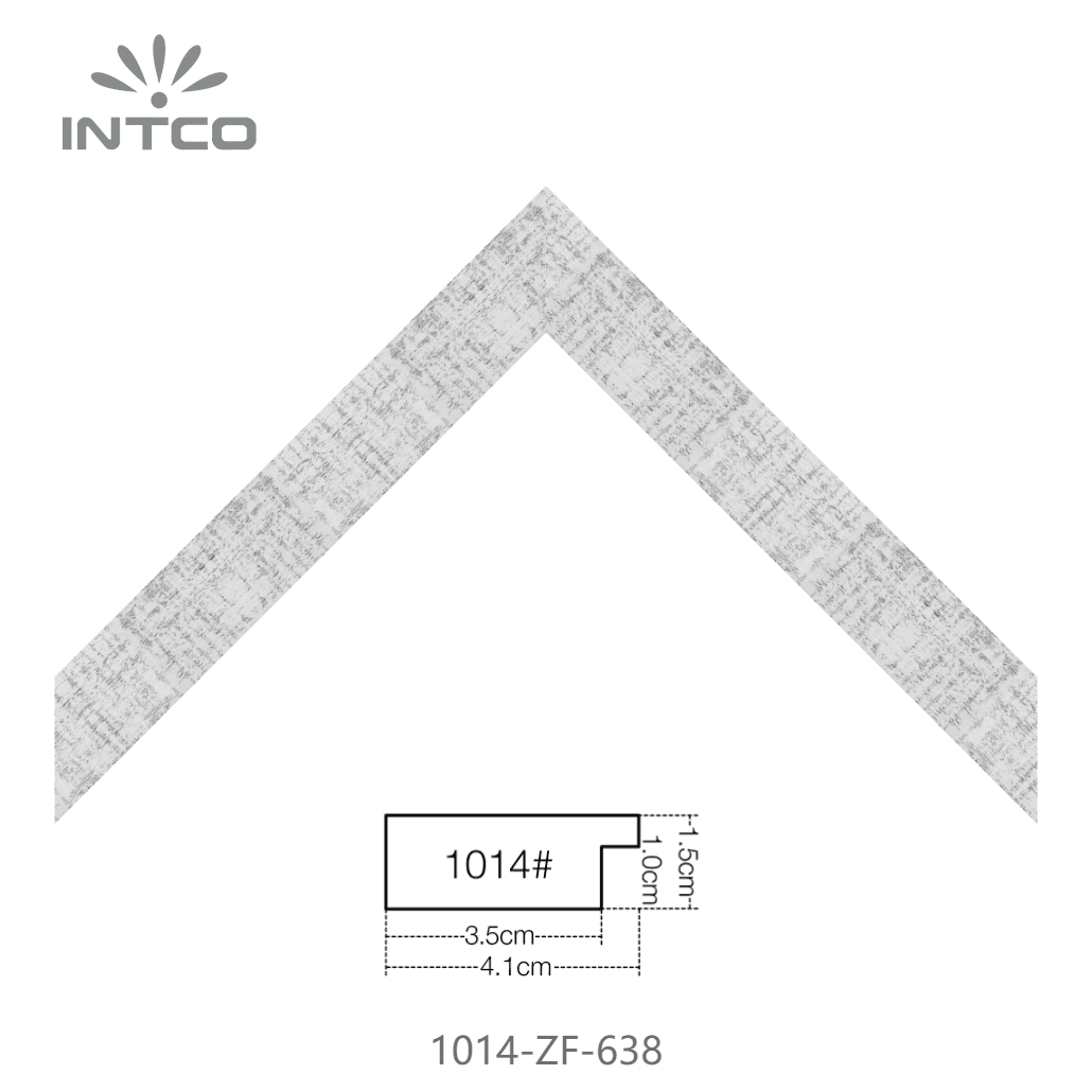 1014-ZF-638 — 4.06cm Weiß PS Bilderrahmenleiste