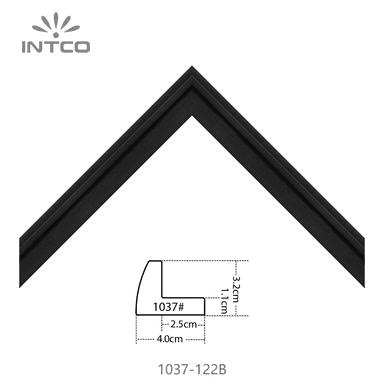 1037-122B — 4cm Schwarz PS Bilderrahmenleiste