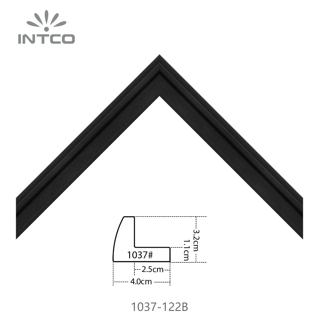 1037-122B — 4cm Schwarz PS Bilderrahmenleiste