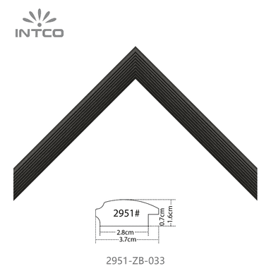 2951-ZB-033 — 3.7cm Black PS Picture Frame Moulding