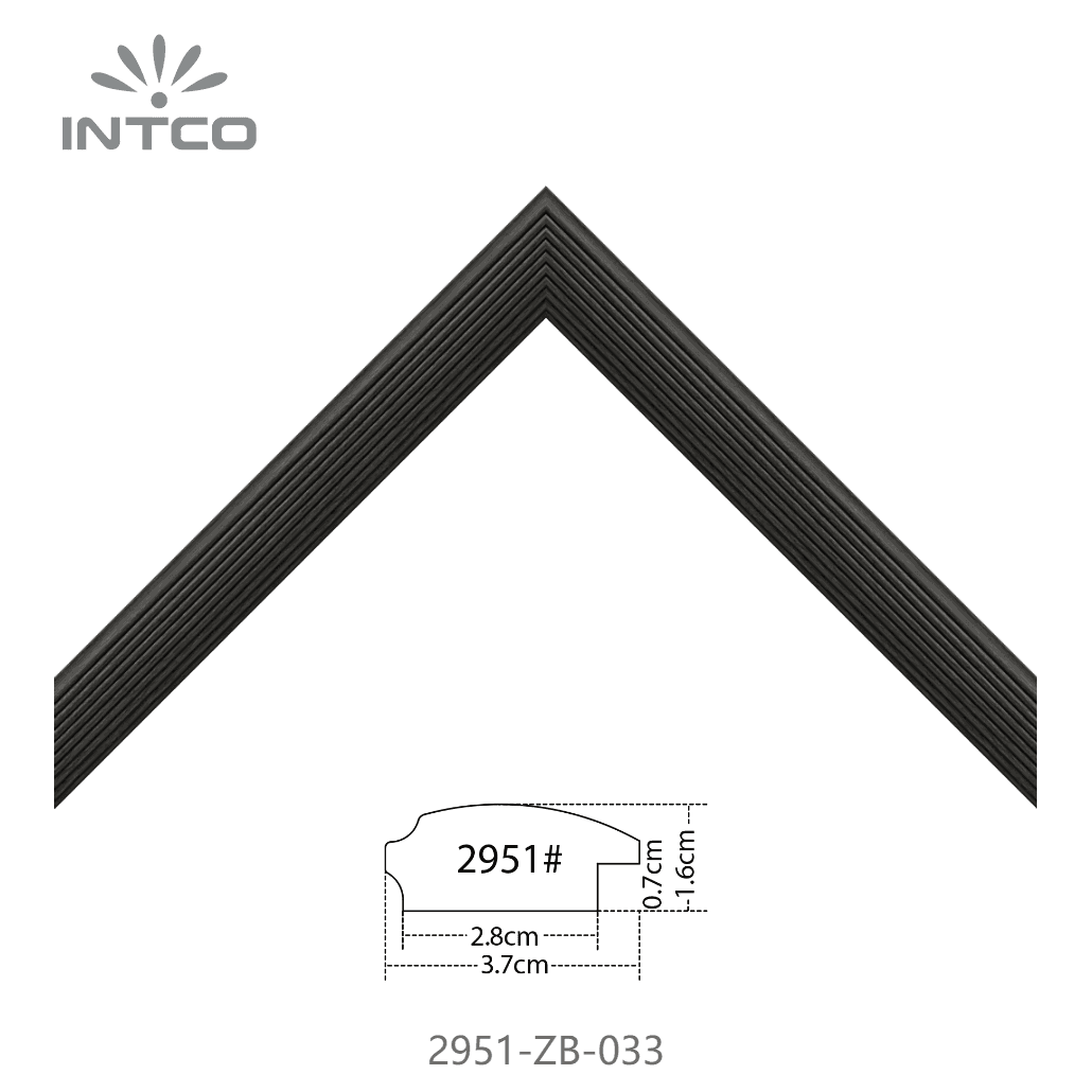 2951-ZB-033 — 3.7cm Black PS Picture Frame Moulding