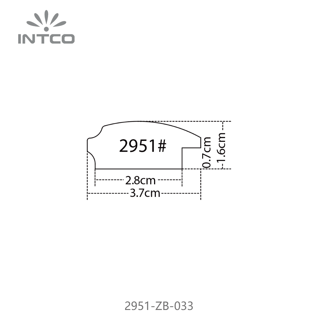 2951-ZB-033 — 3.7cm Black PS Picture Frame Moulding