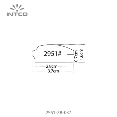 2951-ZB-037 — 3.7cm Black PS Picture Frame Moulding