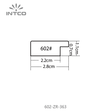 602-ZR-363 — 2.8cm Black PS Picture Frame Moulding