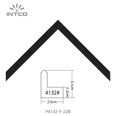 P4132-F-22B — 2.5cm Noir PS Baguette d'Encadrement