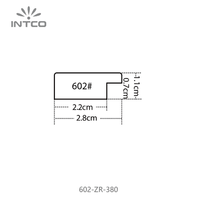 602-ZR-380 — 2.8cm Black PS Picture Frame Moulding