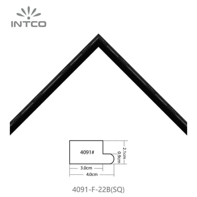 4091-F-22B(SQ) — 2.1cm Black PS Picture Frame Moulding