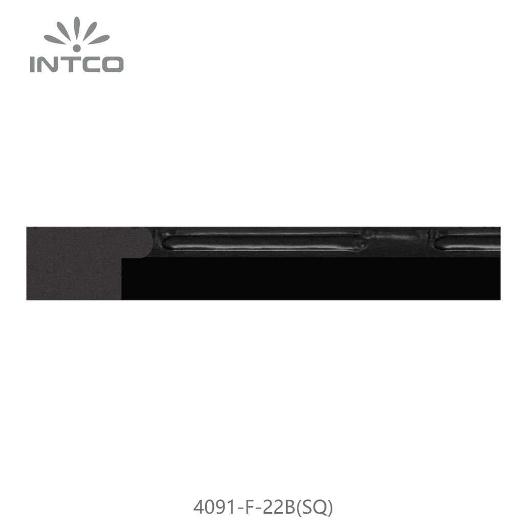 4091-F-22B(SQ) — 2.1cm Black PS Picture Frame Moulding