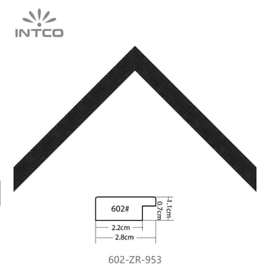 602-ZR-953 — 2.8cm Black PS Picture Frame Moulding