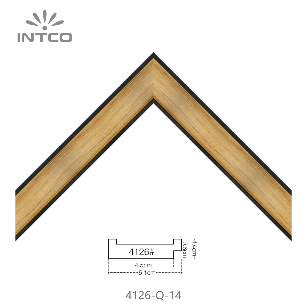 4126-Q-14 — 5.1cm Preto PS Moldura para Quadro