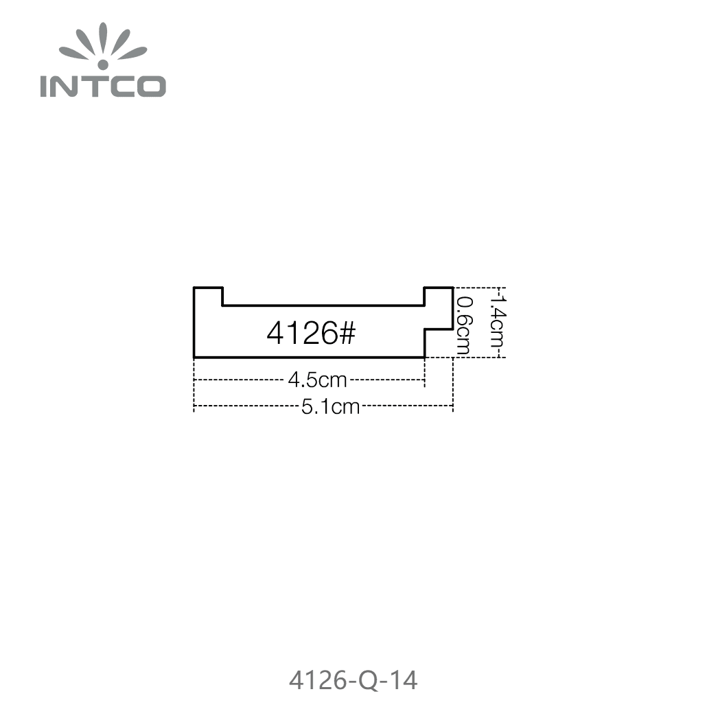 4126-Q-14 — 5.1cm Preto PS Moldura para Quadro