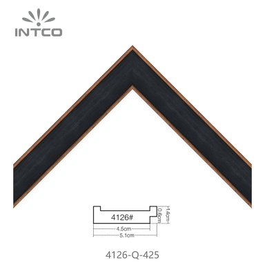 4126-Q-425 — 5.1cm Preto PS Moldura para Quadro