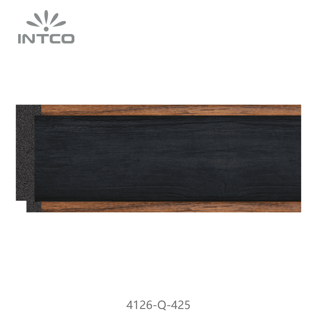 4126-Q-425 — 5.1cm Preto PS Moldura para Quadro