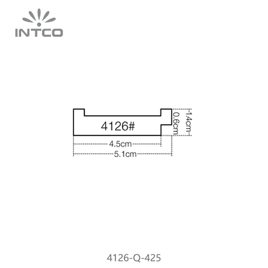 4126-Q-425 — 5.1cm Preto PS Moldura para Quadro