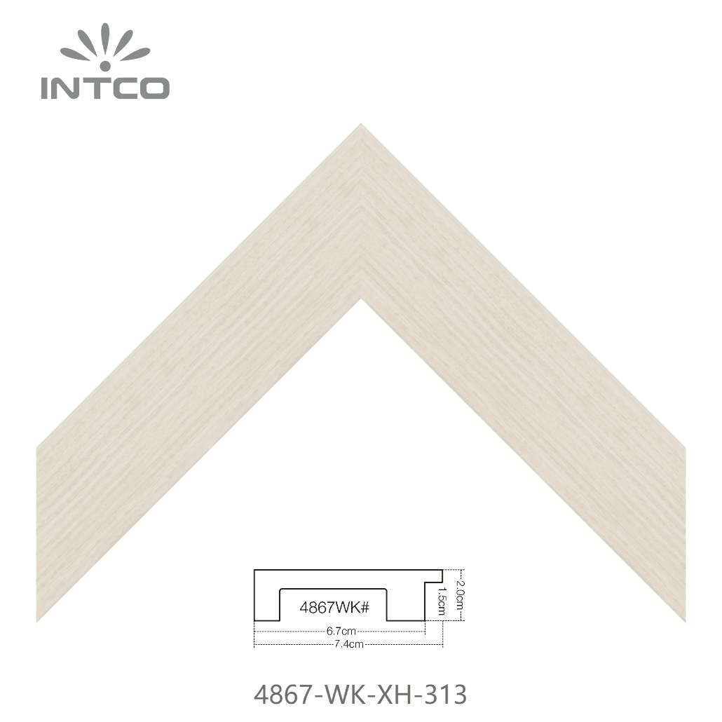 4867-WK-XH-313 — 7.4cm Natural PS Picture Frame Moulding