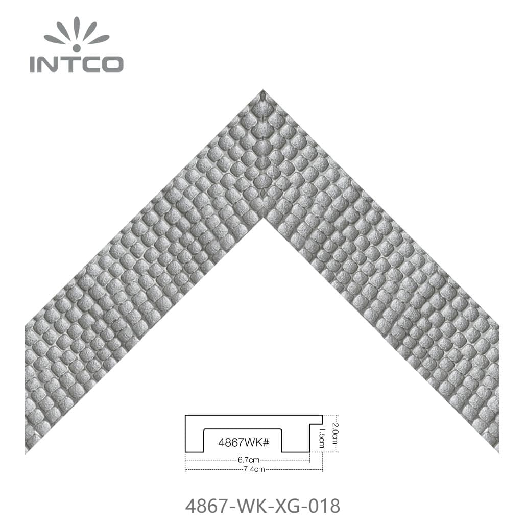 4867-WK-XG-018 — 7.4cm Silber PS Bilderrahmenleiste