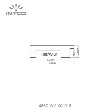 4867-WK-XG-018 — 7.4cm Silber PS Bilderrahmenleiste