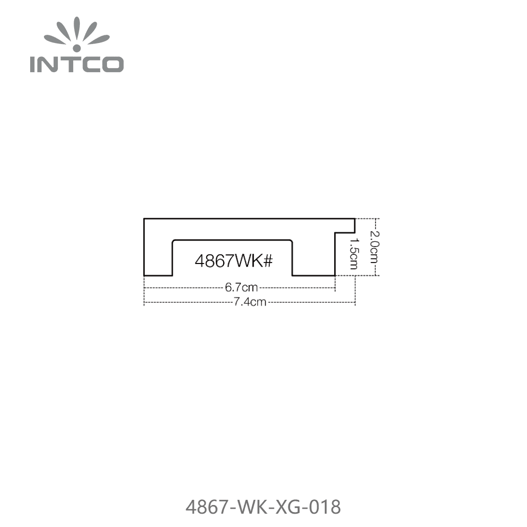 4867-WK-XG-018 — 7.4cm Silber PS Bilderrahmenleiste