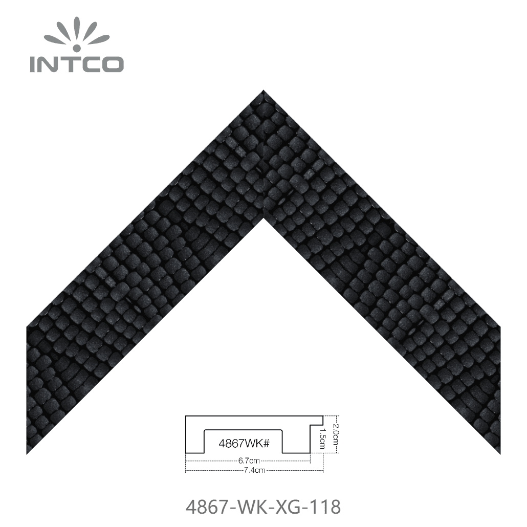 4867-WK-XG-118 — 7.4cm Schwarz PS Bilderrahmenleiste