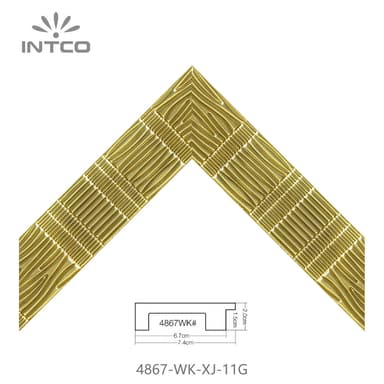 4867-WK-XJ-11G — 7.4cm Dourado PS Moldura para Quadro