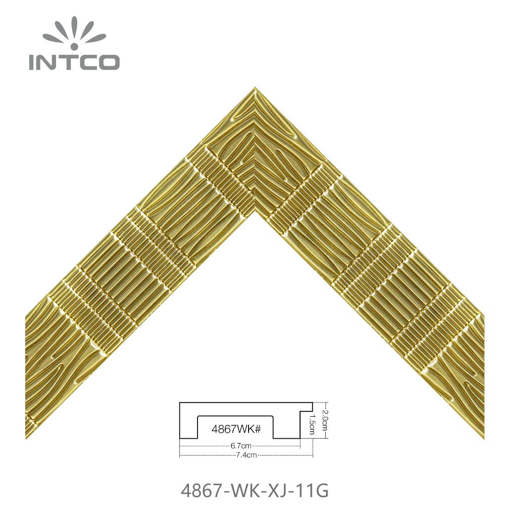 4867-WK-XJ-11G — 7.4cm Dourado PS Moldura para Quadro