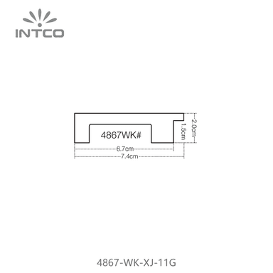 4867-WK-XJ-11G — 7.4cm Dourado PS Moldura para Quadro