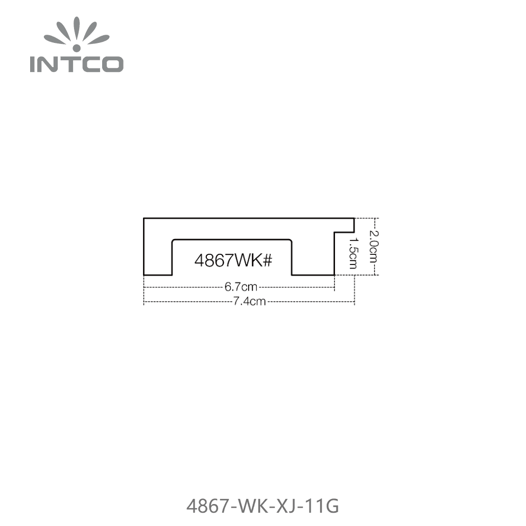 4867-WK-XJ-11G — 7.4cm Dourado PS Moldura para Quadro