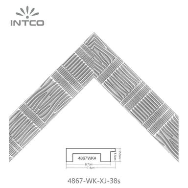 4867-WK-XJ-38s — 7.4cm Silber PS Bilderrahmenleiste