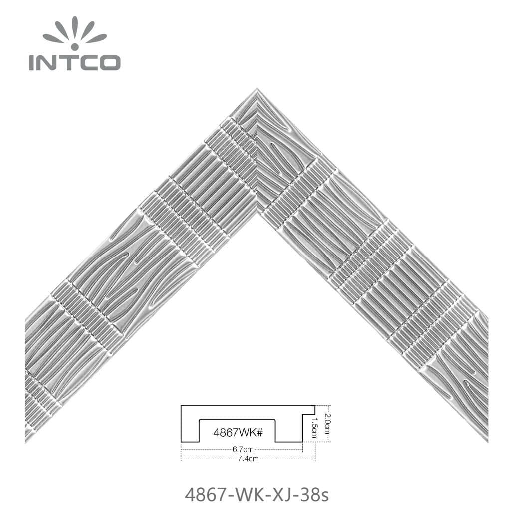 4867-WK-XJ-38s — 7.4cm Silber PS Bilderrahmenleiste