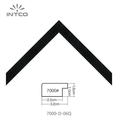 7000-D-06Q — 3.18cm Schwarz PS Bilderrahmenleiste