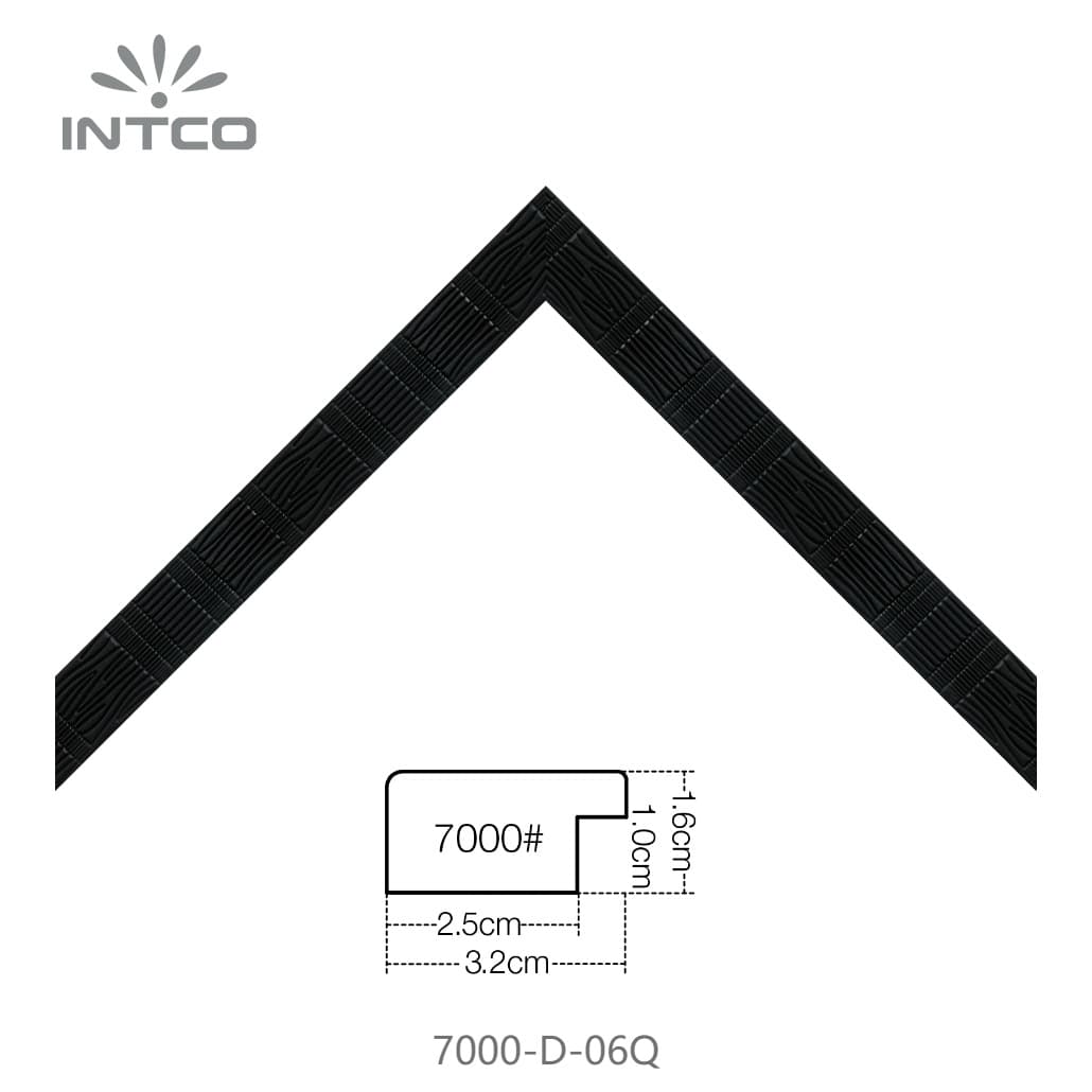 7000-D-06Q — 3.18cm Schwarz PS Bilderrahmenleiste