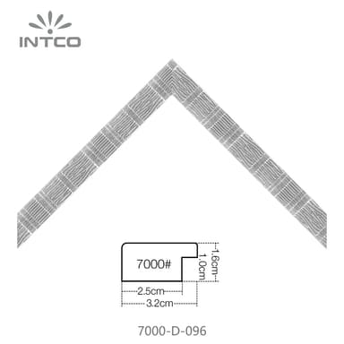 7000-D-096 — 3.18cm シルバー PS ピクチャーフレーム・モールディング