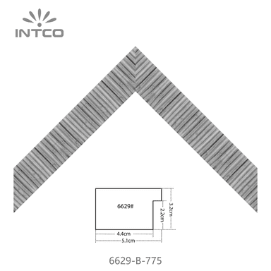 6629-B-775 — 5.1cm Argenté PS Baguette d'Encadrement